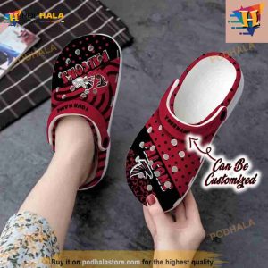 Personalized Atlanta Falcons Polka Dots Colors Crocs Clog Shoes 2