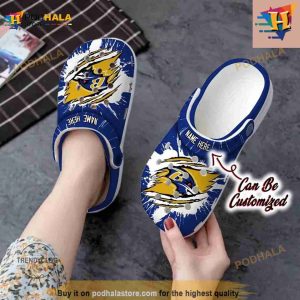Personalized Baltimore Ravens Football Ripped Claw Crocs Clog Shoes