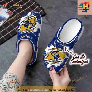 Personalized Baltimore Ravens Football Ripped Claw Crocs Clog Shoes 2