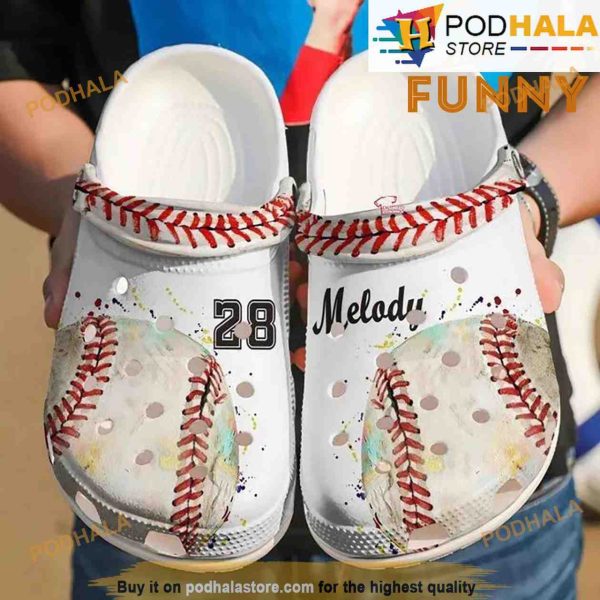 Personalized Baseball Ball Number 3D Crocs Crocband Clog