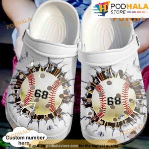 Personalized Baseball Broken Wall 3D Crocs Crocband Clog