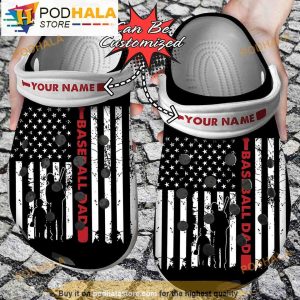 Personalized Baseball Dad Flag 3D Crocs