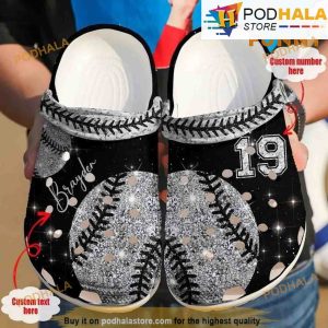 Personalized Baseball Diamond Black 3D Crocs