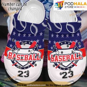 Personalized Baseball Number Light Pink 3D Crocs