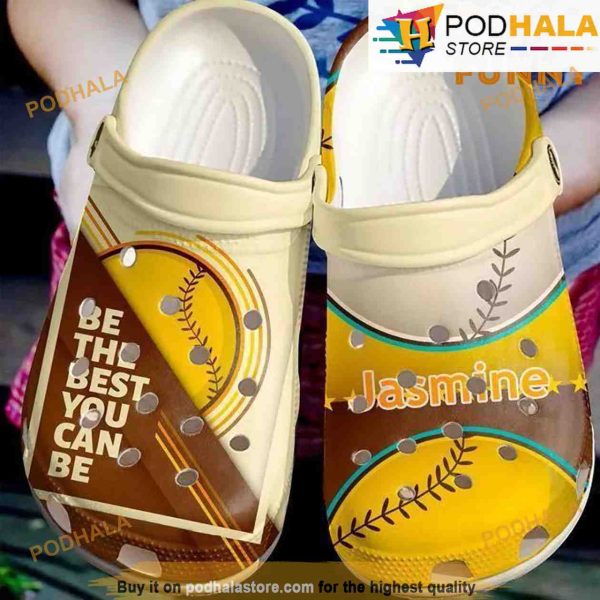 Personalized Baseball Yellow Best 3D Crocs Crocband Shoes