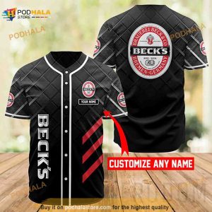 Personalized Black Beck's Beer 3D Baseball Jersey