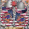 Personalized Buffalo Bills American Flag Breaking Wall Crocs Clog Shoes