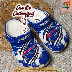 Personalized Buffalo Bills Football Ripped Claw Crocs Clog Shoes