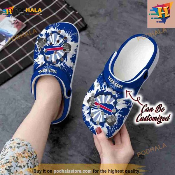 Personalized Buffalo Bills Hands Ripping Light Crocs Clog Shoes