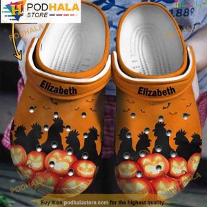 Personalized Chickens Pumpkins 3D Crocs Halloween, Funny Crocs