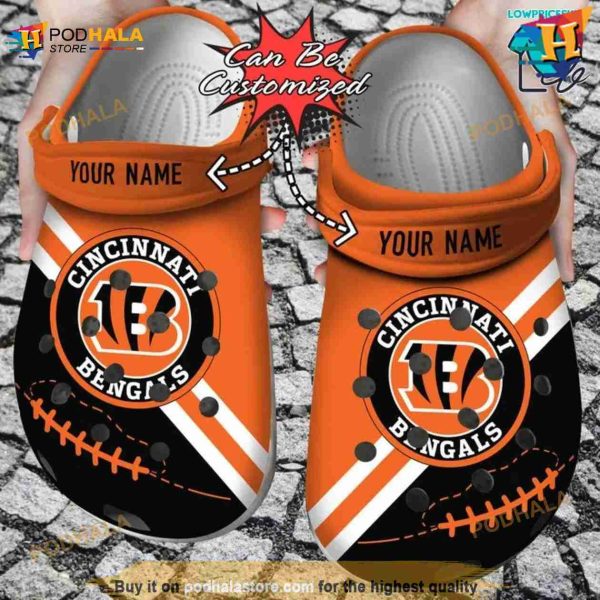 Personalized Cincinnati Bengals Football Team Rugby Crocs Clog Shoes