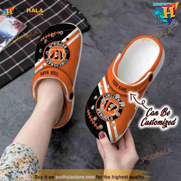 Personalized Cincinnati Bengals Football Team Rugby Crocs Clog Shoes