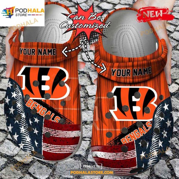 Personalized Crocs US Flag Cbengals New Crocs Clog Shoes
