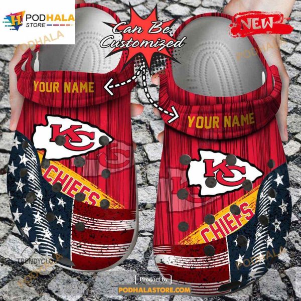 Personalized Crocs US Flag Kc Chiefs New Crocs Clog Shoes