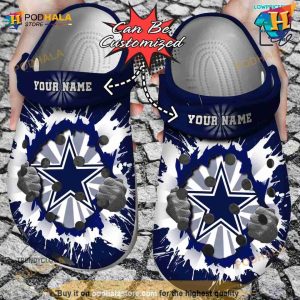 Personalized Dallas Cowboys Helmets Cheetah Leopard Crocs Clog Shoes 6