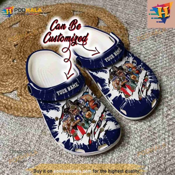 Personalized Dallas Cowboys Mascot Ripped Flag Crocs Clog Shoes