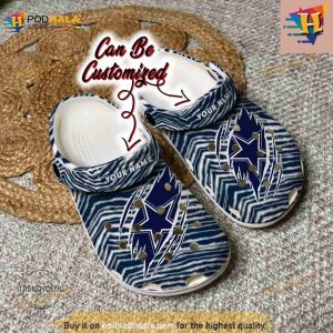 Personalized Dallas Cowboys Ripped Zebra Print Paint Crocs Clog Shoes