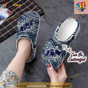 Personalized Dallas Cowboys Ripped Zebra Print Paint Crocs Clog Shoes 2