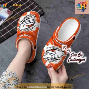 Personalized Denver Broncos Football Ripped Claw Crocs Clog Shoes 3