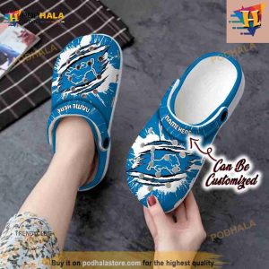 Personalized Detroit Lions Football Ripped Claw Crocs Clog Shoes