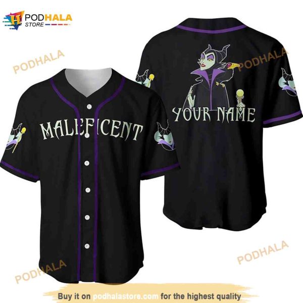 Personalized Evil Queen Maleficent Disney 3D Baseball Jersey