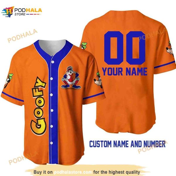 Personalized Goofy Dog All Over Print 3D Baseball Jersey