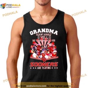 Personalized Grandma Doesn't Usually Yell But When She Does Her Sooners Are Playing Shirt 3