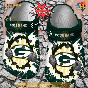 Personalized Green Bay Packers Hands Ripping Light Crocs Clog Shoes