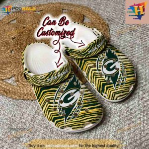 Personalized Green Bay Packers Ripped Zebra Print Paint Crocs Clog Shoes