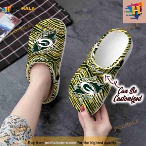 Personalized Green Bay Packers Ripped Zebra Print Paint Crocs Clog Shoes 2