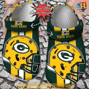 Personalized Green Bay Packers Team Helmets Crocs Clog Shoes Comfortable For Women Men