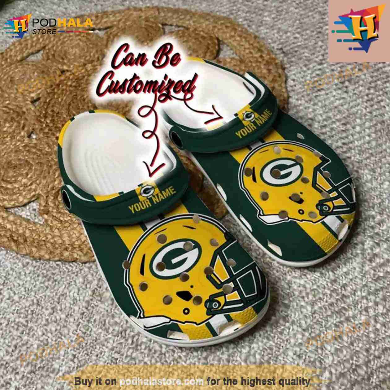 Green Bay Packers Nfl Custom Name Green-White Crocs Clog Shoes