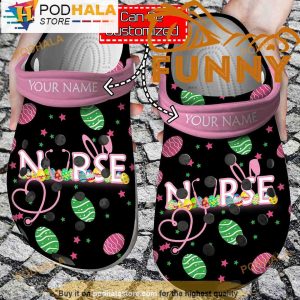 Personalized Happy Easter Nurse 3D Crocs, Funny Crocs