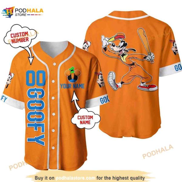Personalized Happy Goofy Dog Disney 3D Baseball Jersey