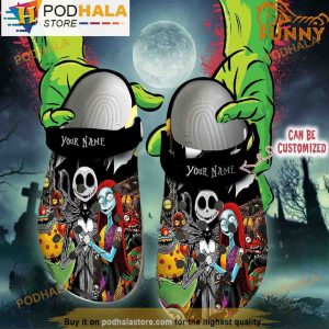 Personalized Jack And Sally 3D Crocs Halloween, Nightmare Before Christmas