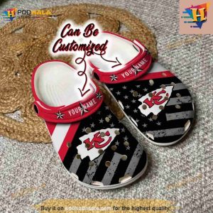 Personalized Kansas City Chiefs American Flag Crocs Clog Shoes
