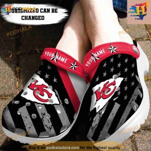 Personalized Kansas City Chiefs American Flag Crocs Clog Shoes 2