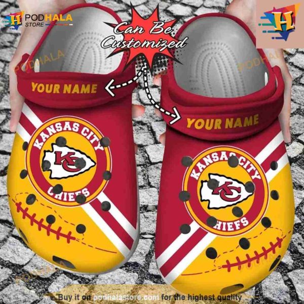 Personalized Kansas City Chiefs Football Team Rugby Crocs Clog Shoes