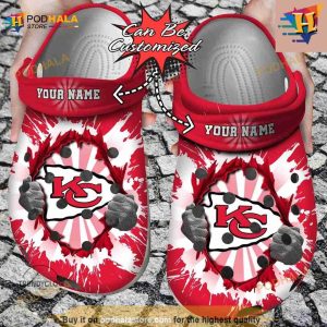 Personalized Kansas City Chiefs Hands Ripping Light Crocs Clog Shoes
