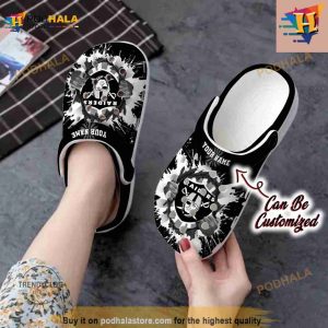 Personalized Las Vegas Raiders Hands Ripping Light Crocs Clog Shoes 3