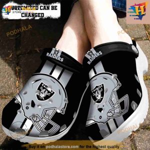 Personalized Las Vegas Raiders Helmets Crocs Clog Shoes Comfortable For Women Men