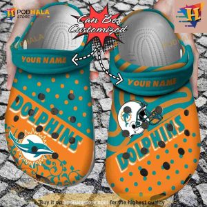 Personalized Miami Dolphins Polka Dots Colors Crocs Clog Shoes 2