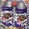 Personalized Minnesota Vikings Mascot Ripped Flag Crocs Clog Shoes