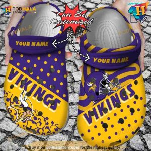 Personalized Minnesota Vikings Polka Dots Colors Crocs Clog Shoes 2