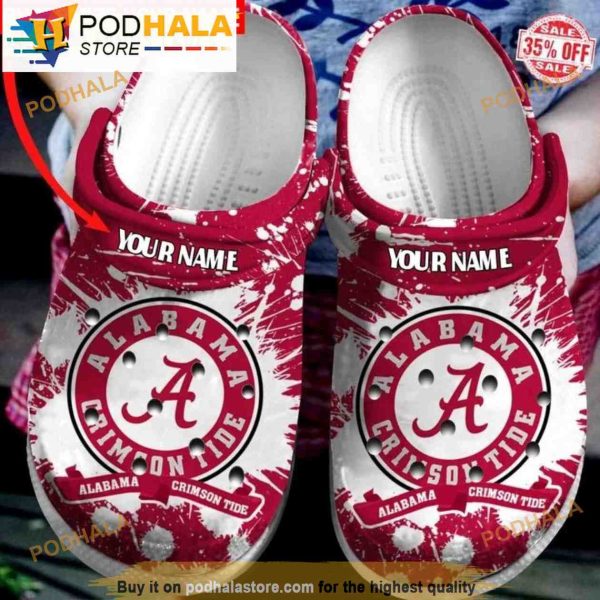 Personalized Name Alabama Crimison Tide Ncaa 3D Crocs