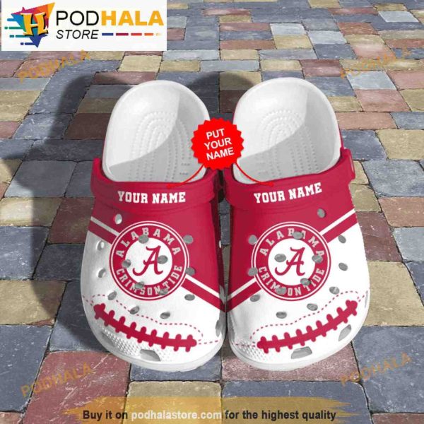 Personalized Name Alabama Crimson Tide Ncaa 3D Crocs Slippers