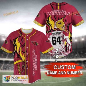 Arizona Cardinals NFL 3D Personalized Baseball Jersey Dad Gifts