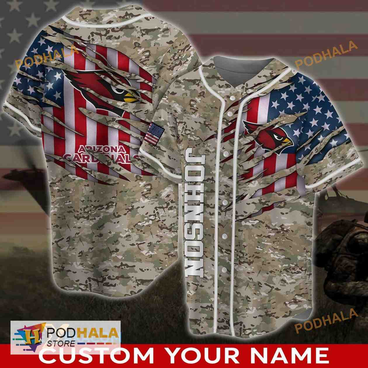 Arizona Cardinals Custom Number And Name NFL Baseball Jersey Shirt