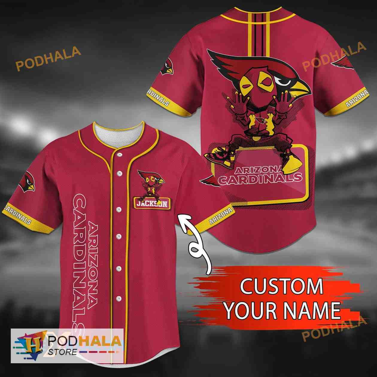 Custom Name Arizona Cardinals Unique Gifts NFL 3D Baseball Jersey Shirt -  Bring Your Ideas, Thoughts And Imaginations Into Reality Today