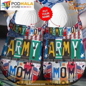 Personalized Name Army Mom Veteran 3D Crocs